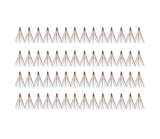 56 Ardell Knot-Free Individuals - Medium (Brown) false lashes arranged in 4 rows of 14 individual lash clusters