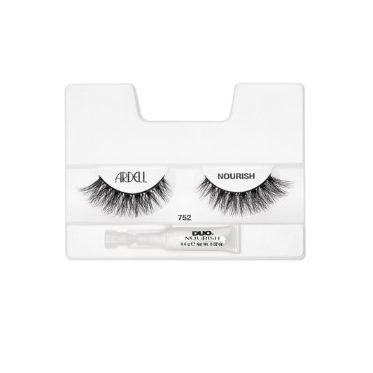 Nourish false eyelashes in tray on a white background