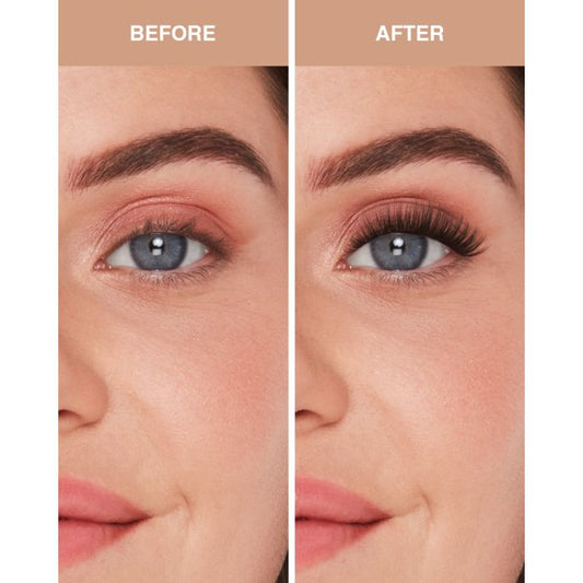 Round eyes styled with Ardell Doll Eye Extensions for enhanced center lash volume and a bright-eyed look.