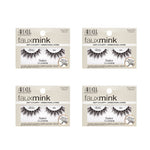 Four packages of Ardell Faux Mink eyelashes on a white background