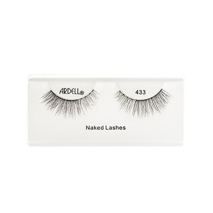 A close-up of Ardell Naked Lashes 433, featuring lightweight, natural-looking lashes for a soft glam effect.