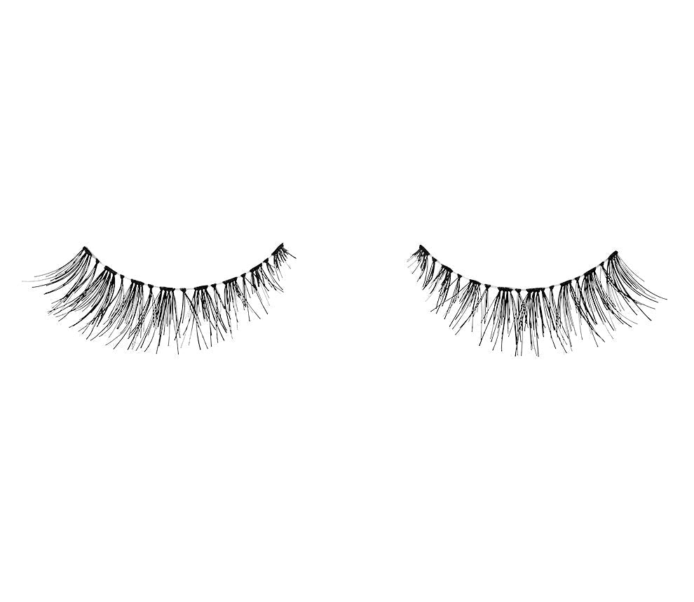 A pair of Ardell Baby Demi Wispies showing its Demi lash style with a slightly narrower band than a regular strip lash