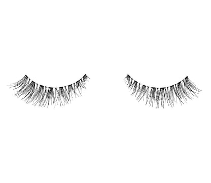 A pair of Ardell Baby Demi Wispies showing its Demi lash style with a slightly narrower band than a regular strip lash