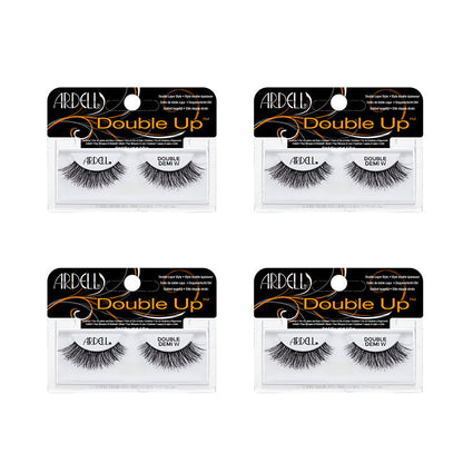 Four packages of Ardell Double Up false eyelashes on a white background