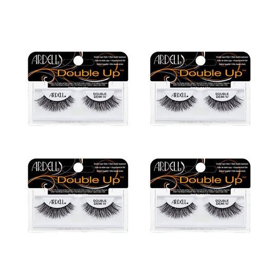 Four packages of Ardell Double Up false eyelashes on a white background