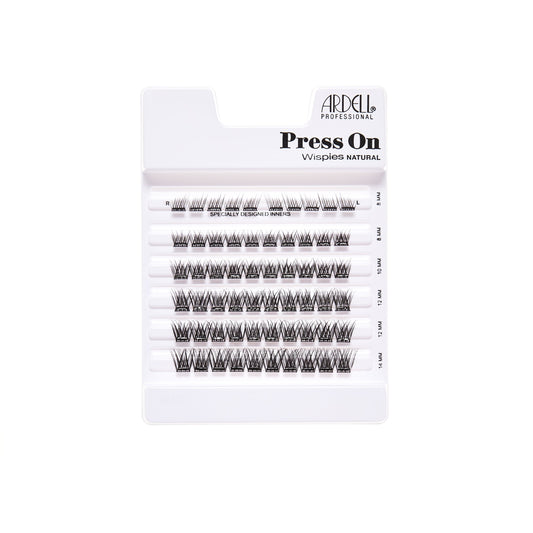 Tray of Press On Pre-Glued Underlash Extensions Wispies Natural