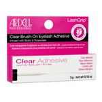 Ardell Clear Brush-On Eyelash Adhesive infused with Biotin & Rosewater, latex-free for secure, gentle lash application.