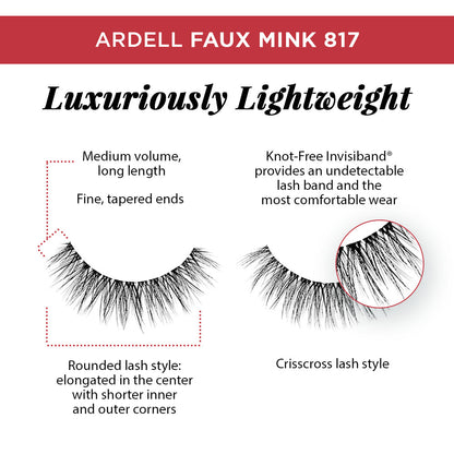 Ardell Faux Mink 817 detailed infographic layout describing the lash
