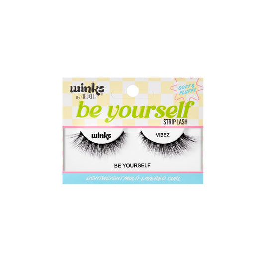 Front side of packaging for Winks Be Yourself Lashes Vibez
