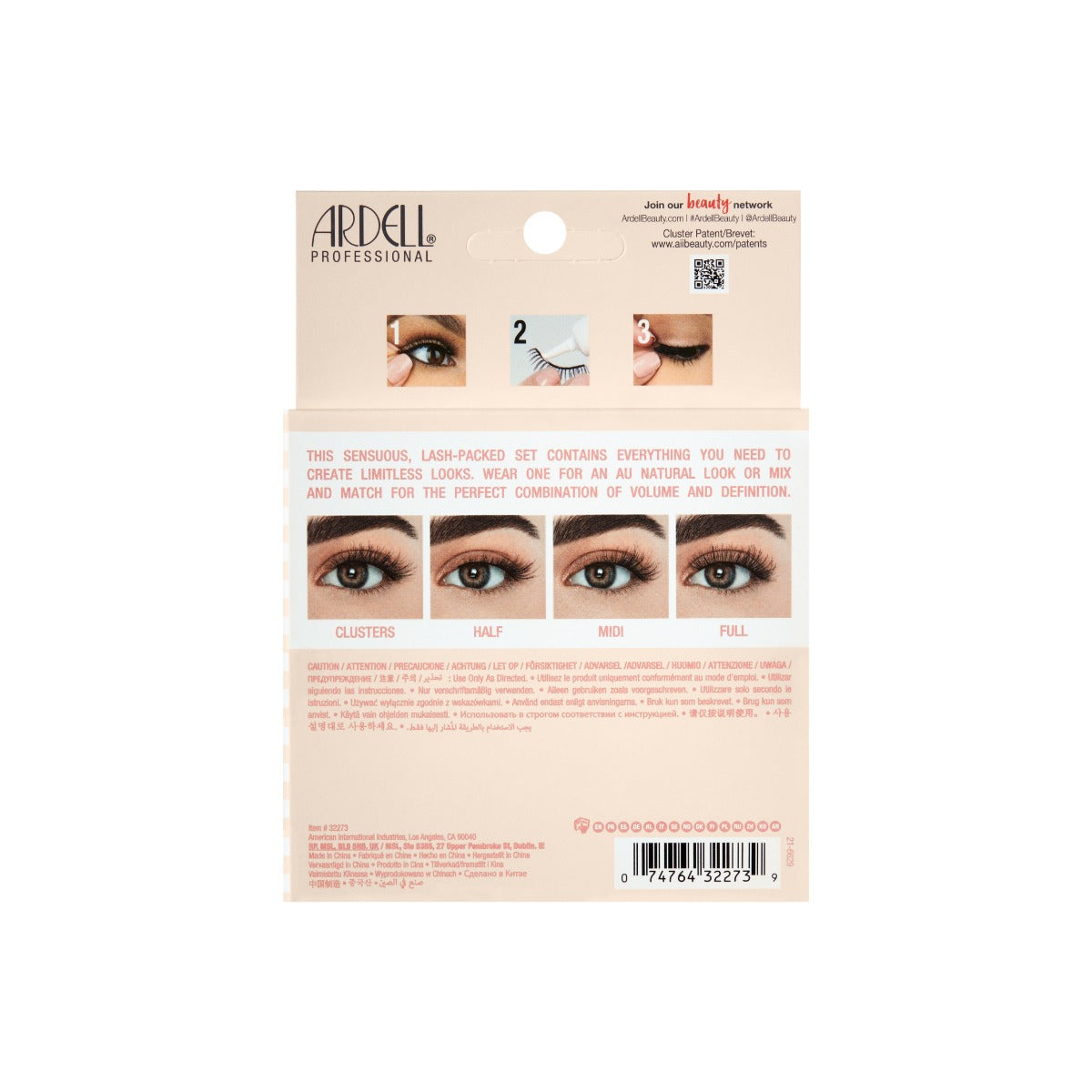 Back of Naked My Way 421 4 Pack retail wall hook box