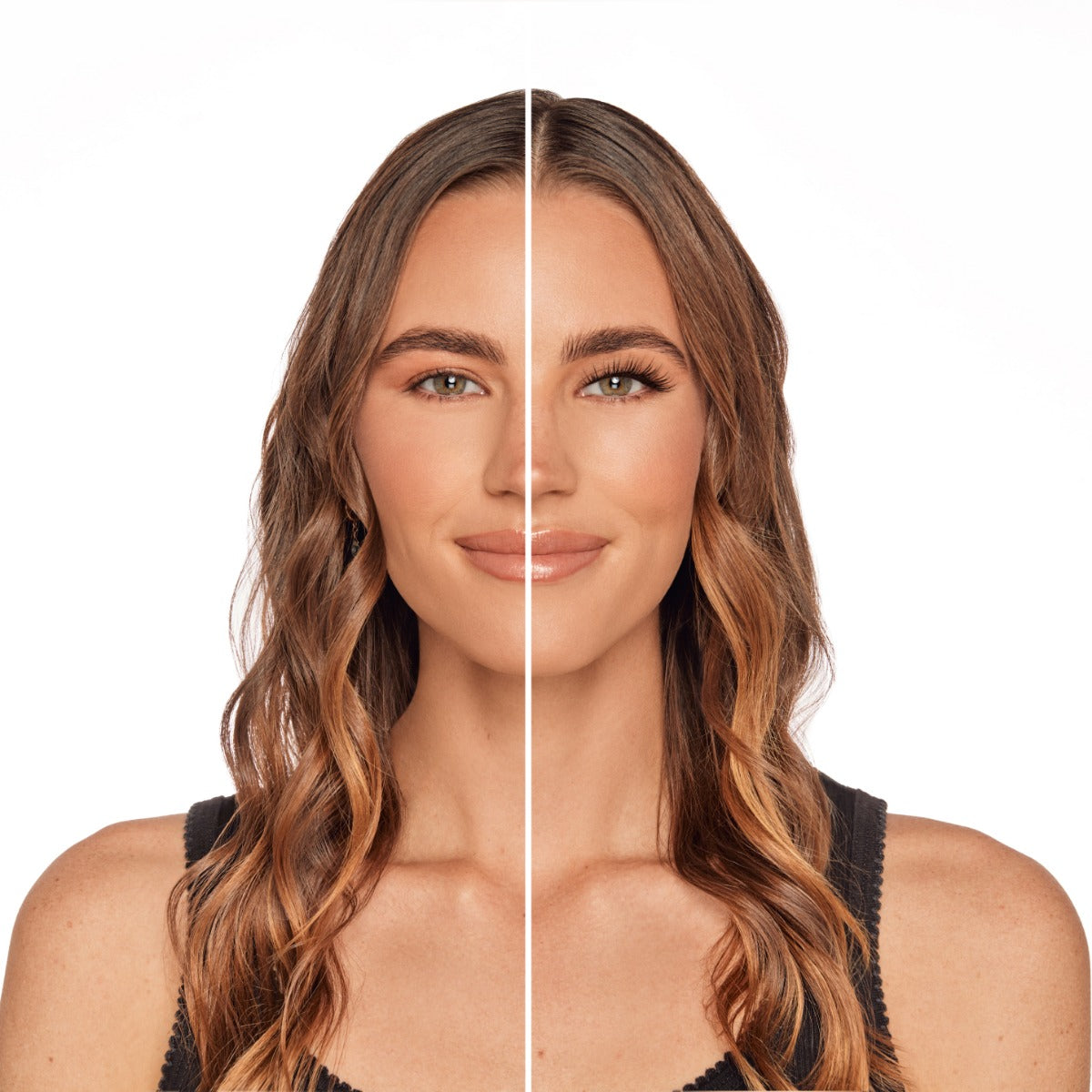 Naked Clusters 421 shown on model with almond-shaped eyes