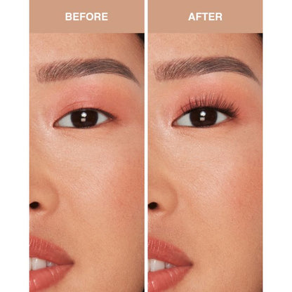 Kitten Eye Pre-Mapped Lash Extensions applied to monolid eye shape for wide-eyed definition.