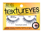 Front view of Ardell Textureyes 584 false lashes in retail wall hook ready packaging with product label text