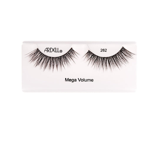 Ardell Mega Volume Lashes 262 – Long, full-volume false lashes with tapered tips for a glamorous, high-impact effect.