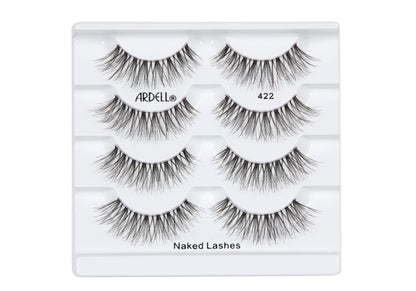 4 pairs of Ardell Naked Lash 422 faux lashes in inner multipack packaging labelled "Ardell", "422", & "Naked Lashes"