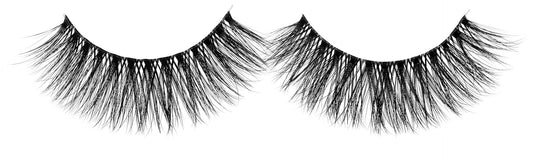 A single pair of Ardell Faux Mink 853 featuring its rounded shaping and extra long lengths
