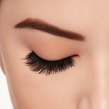3D Faux Mink 863 4 Lashes Closed Eyes