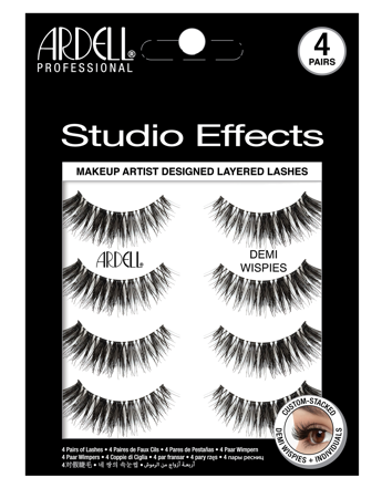 4 pair of lashes in packaging