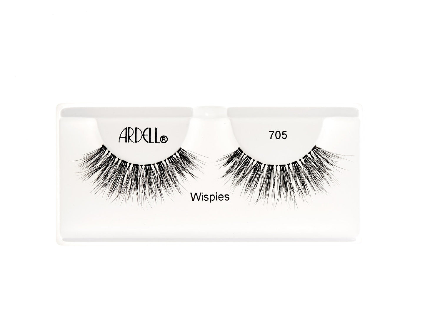 Ardell Wispies 705 False Eyelashes – Natural-looking black lashes with a wispy, full-volume design for a dramatic eye look.